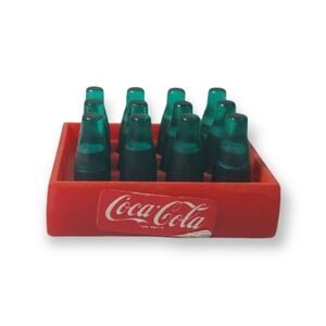 1987 Remco Toys Miniature 1988 Coke Coca-Cola Bottle Crates case 1 3/8" X 1"
